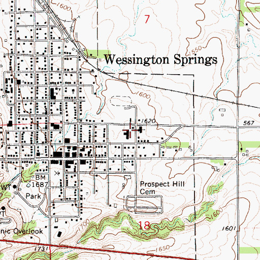 Topographic Map of Our Savior's Lutheran Church, SD