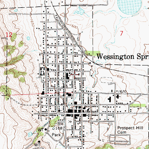 Topographic Map of Saint Joseph's Catholic Church, SD