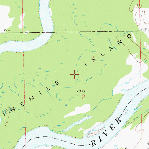 Topographic Map of Nine Mile Island State Natural Area, WI