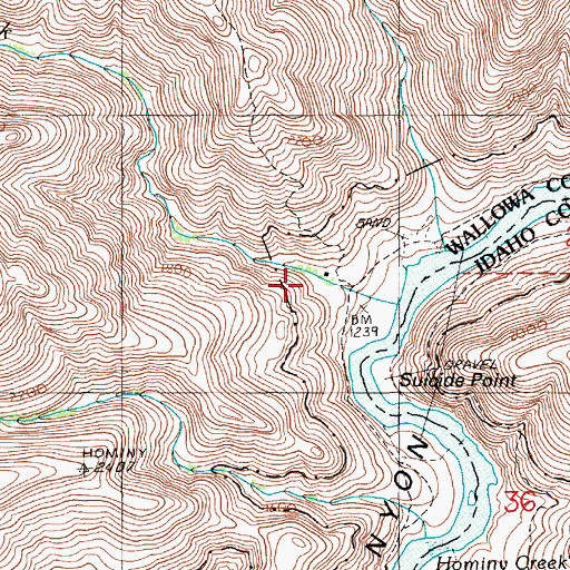 Topographic Map of Salt Creek Cabin (historical), OR