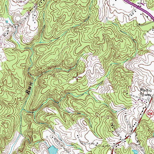 Topographic Map of Rocky Run Elementary School, VA