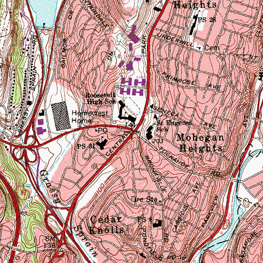 Topographic Map of Centuck Post Office, NY