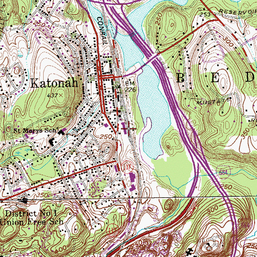Topographic Map of Katonah Post Office, NY