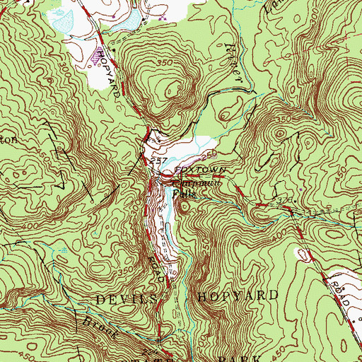 Topographic Map of Chapman Falls, CT