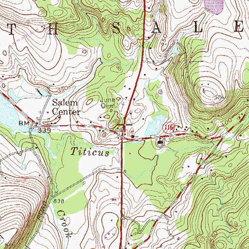 Topographic Map of North Salem Post Office, NY