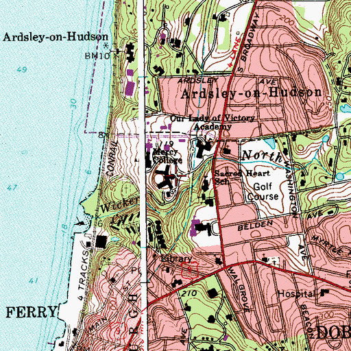 Topographic Map of Mercy Hall, NY