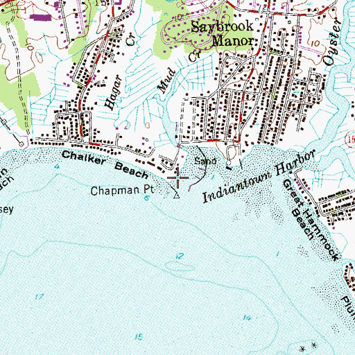 Topographic Map of Chapman Point, CT