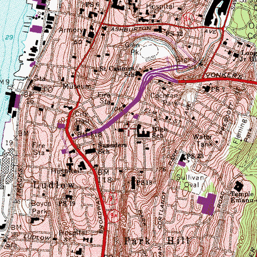 Topographic Map of Martin Luther King Junior High Technical and Computer Magnet School, NY