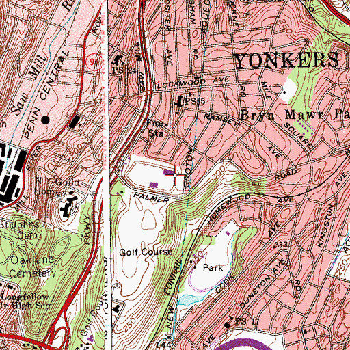 Topographic Map of Saunders Trades and Technical High School, NY