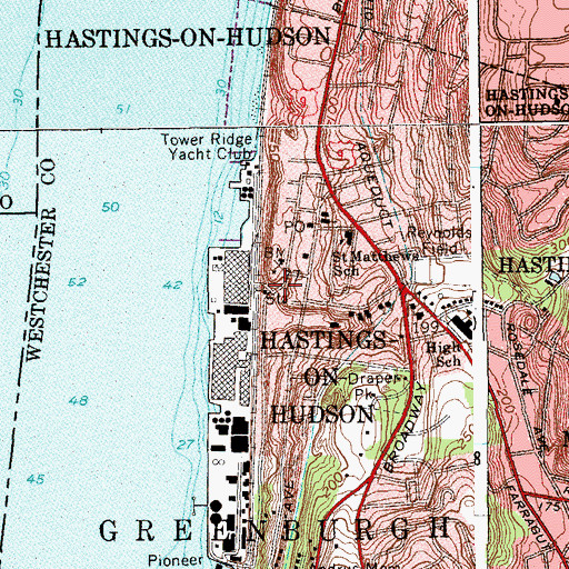 Topographic Map of Hastings Station, NY