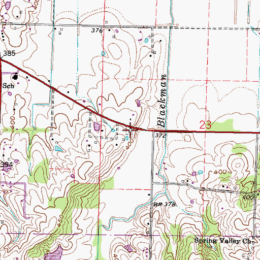 Topographic Map of Blackman Family Cemetery, IL