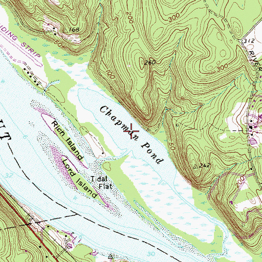 Topographic Map of Chapman Pond, CT
