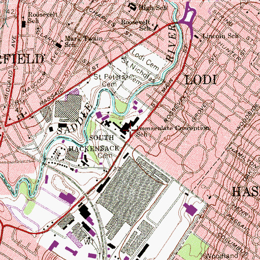 Topographic Map of Felician School for Exceptional Children, NJ