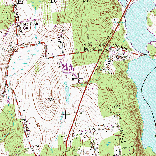 Topographic Map of Somers Manor, NY