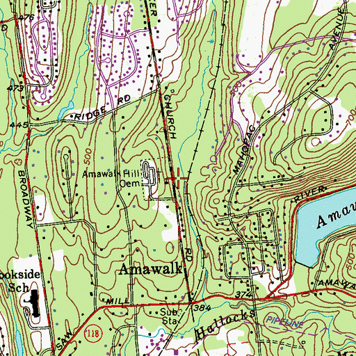 Topographic Map of Amawalk Friends Meeting House, NY