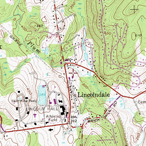 Topographic Map of Lincolndale Plaza Shopping Center, NY