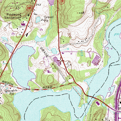 Topographic Map of John F Kennedy Catholic High School, NY