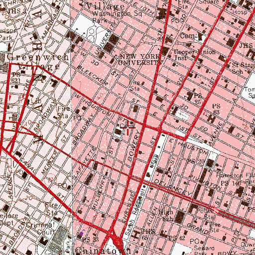 Topographic Map of Astor Memorial School (historical), NY