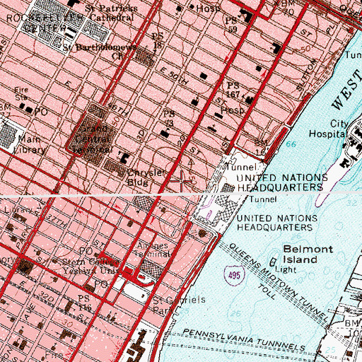 Topographic Map of Beaux Arts Institute of Design (historical), NY