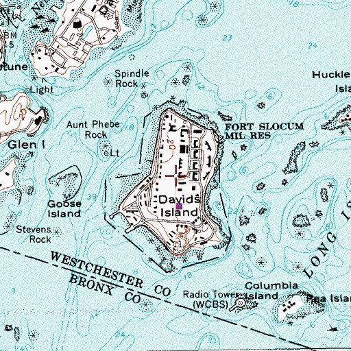 Topographic Map of Fort Slocum (historical), NY