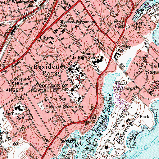Topographic Map of Maura Lawn, NY