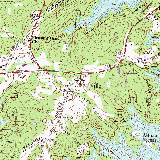 Topographic Map of Mount Zion Cemetery, GA