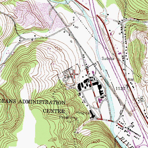 Topographic Map of Bath National Cemetery, NY