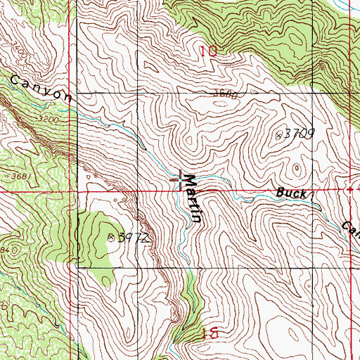 Topographic Map of Buck Canyon, AZ
