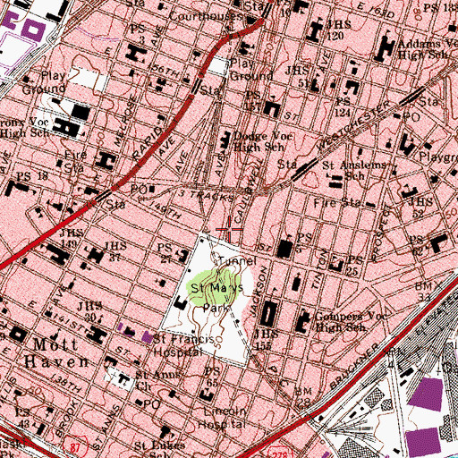 Topographic Map of Intermediate School Number 162, NY