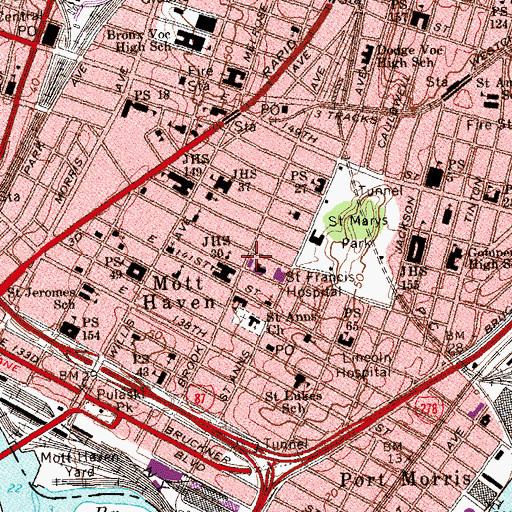 Topographic Map of Concordia Lutheran Church, NY