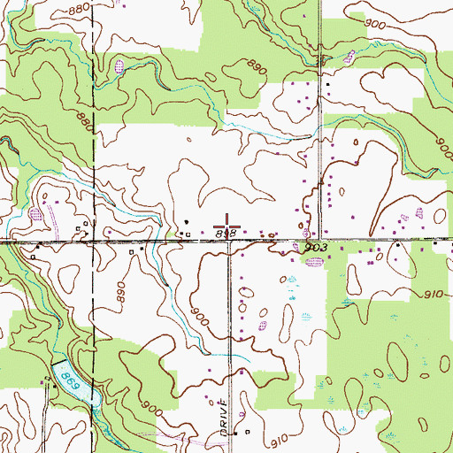 Topographic Map of Wassie Post Office, OH