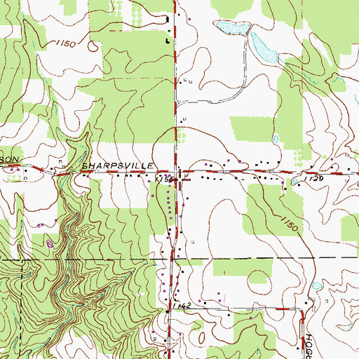 Topographic Map of Weldon Post Office (historical), OH