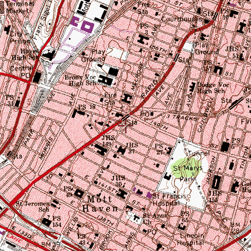 Topographic Map of Haffen Building, NY