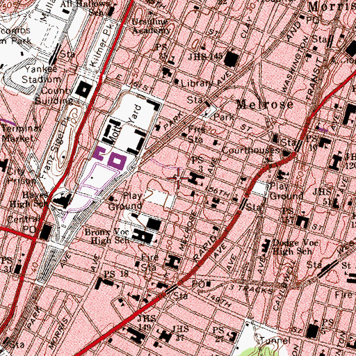 Topographic Map of German Adventist Church (historical), NY