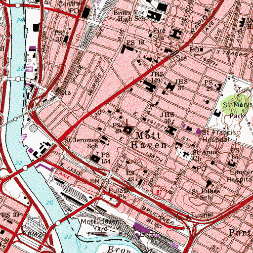 Topographic Map of Interborough Rapid Transit Sub-Station Number 43, NY