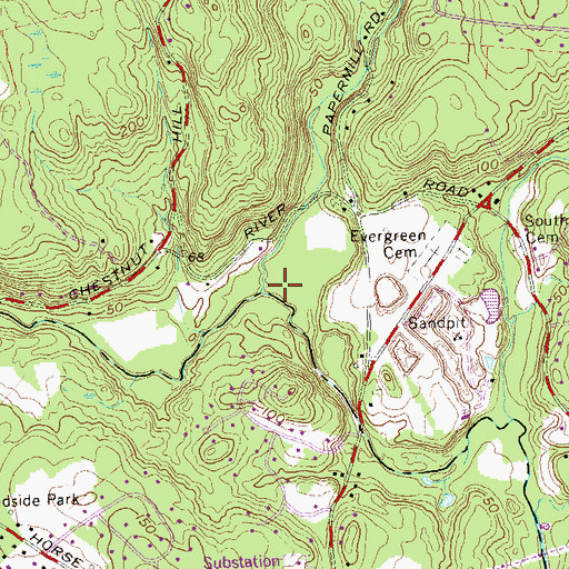 Topographic Map of Chatfield Hollow Brook, CT