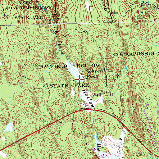 Topographic Map of Chatfield Hollow State Park, CT
