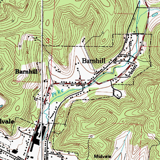 Topographic Map of Barnhill Post Office (historical), OH