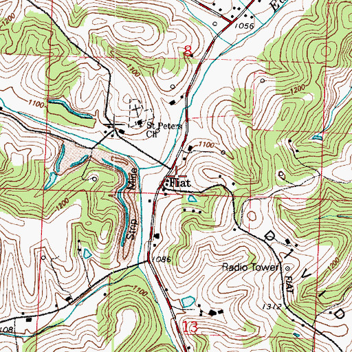 Topographic Map of Fiat Post Office (historical), OH