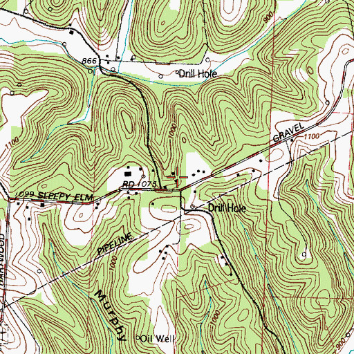 Topographic Map of Hartwood Post Office (historical), OH