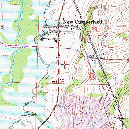 Topographic Map of New Cumberland Post Office (historical), OH