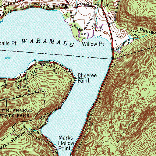 Topographic Map of Cheeree Point, CT