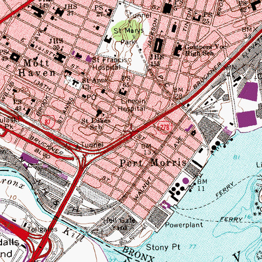 Topographic Map of Gouverneur Morris Square, NY