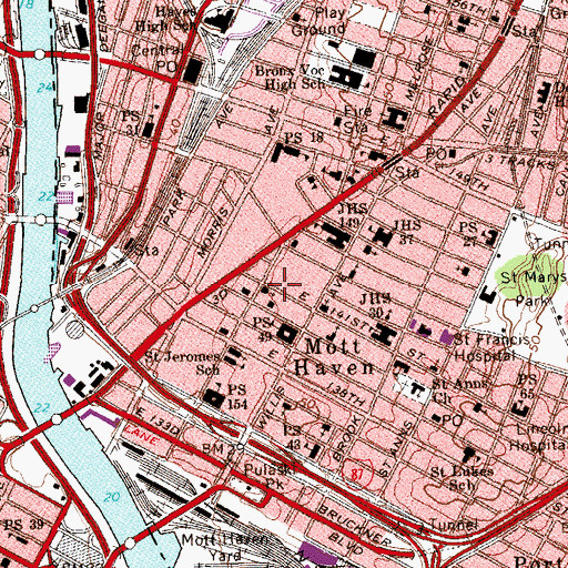 Topographic Map of Alexander Avenue Baptist Church (historical), NY