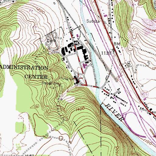 Topographic Map of Bath Veterans Affairs Medical Center, NY