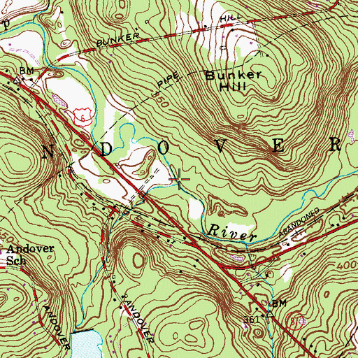 Topographic Map of Cheney Brook, CT