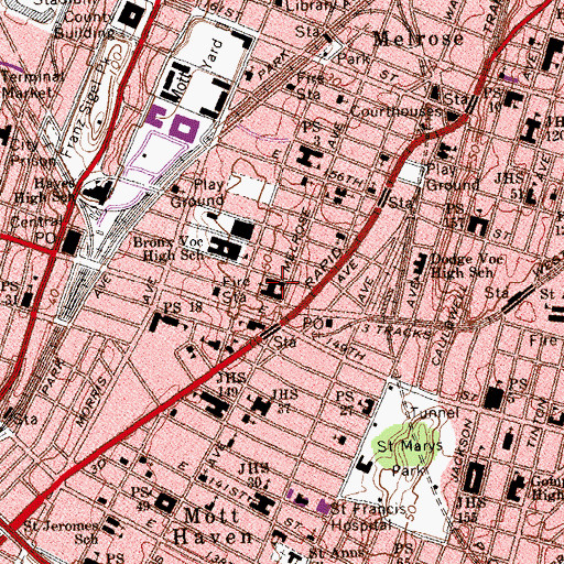Topographic Map of Immaculate Conception Church of the Blessed Virgin Mary, NY