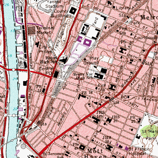 Topographic Map of Michelangelo Apartments, NY