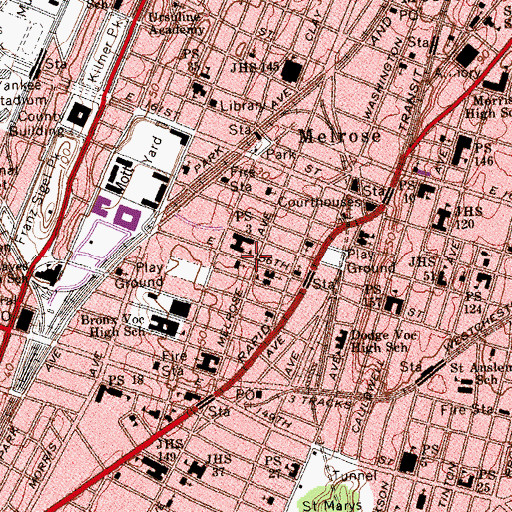 Topographic Map of Greater Victory Baptist Church, NY