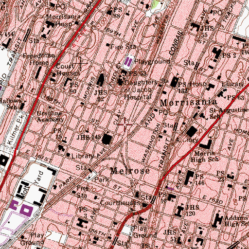 Topographic Map of Fleetwood Trotting Course (historical), NY